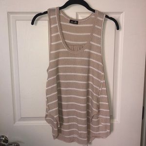Beige and white loose fit tank